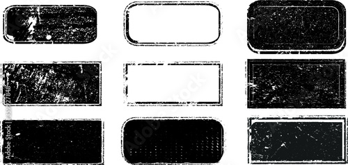 Grunge post Stamps Collection,  Banners, Insignias , Logos, Icons, Labels and Badges Set . vector distress textures.blank shapes.