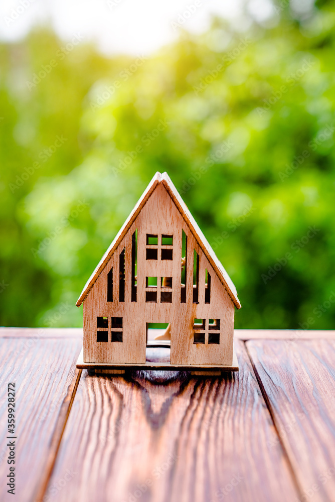 The symbol of the house on a natural green background
The symbol of the house on a natural green background