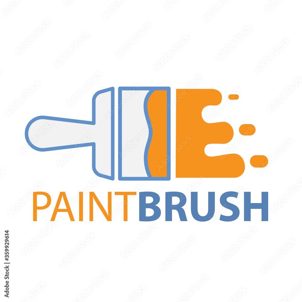 paint brush logo vector illustration