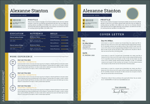 Resume template. Cv professional or designer jobs resumes.