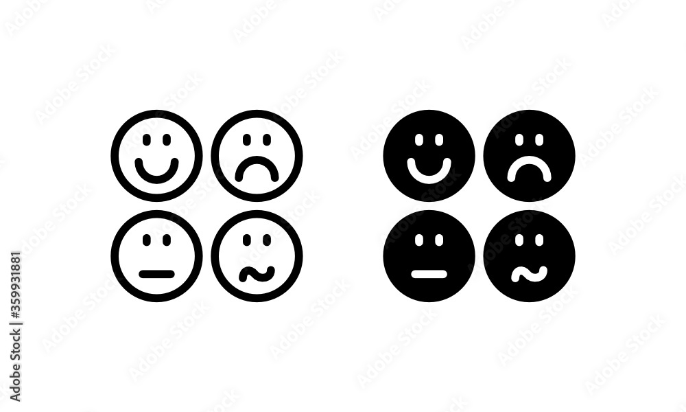 Obraz premium Depressed Stress Showed Emoticon Loneliness Icon, Logo, Vector