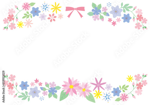 花の飾り罫 メッセージカード © ちーぼう