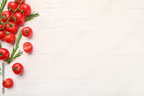 Red ripe cherry tomatoes brench