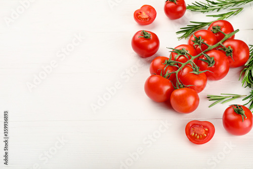 Red tomatoes and rosemary