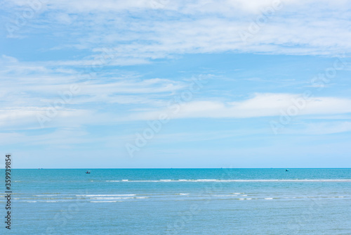 Summer seascape with blue sky background