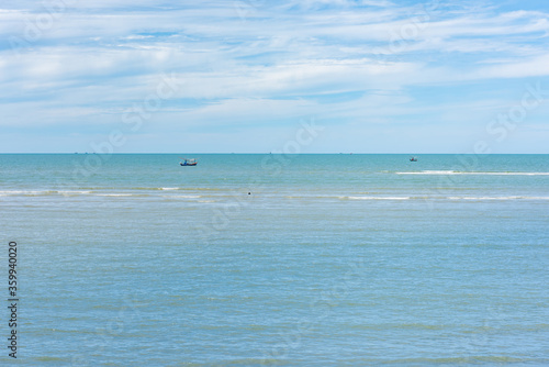 Summer seascape with blue sky background