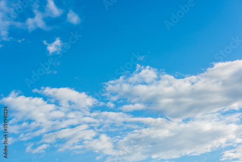 Beautiful cirrus clouds against the blue sky