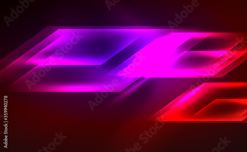Dynamic neon shiny abstract background. Trendy abstract layout template for business or technology presentation, internet poster or web brochure cover, wallpaper