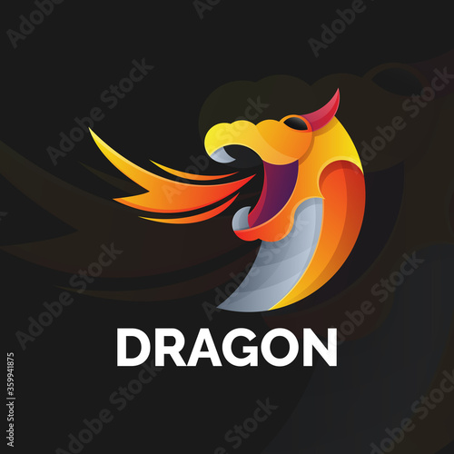 Colorful Dragon logo template