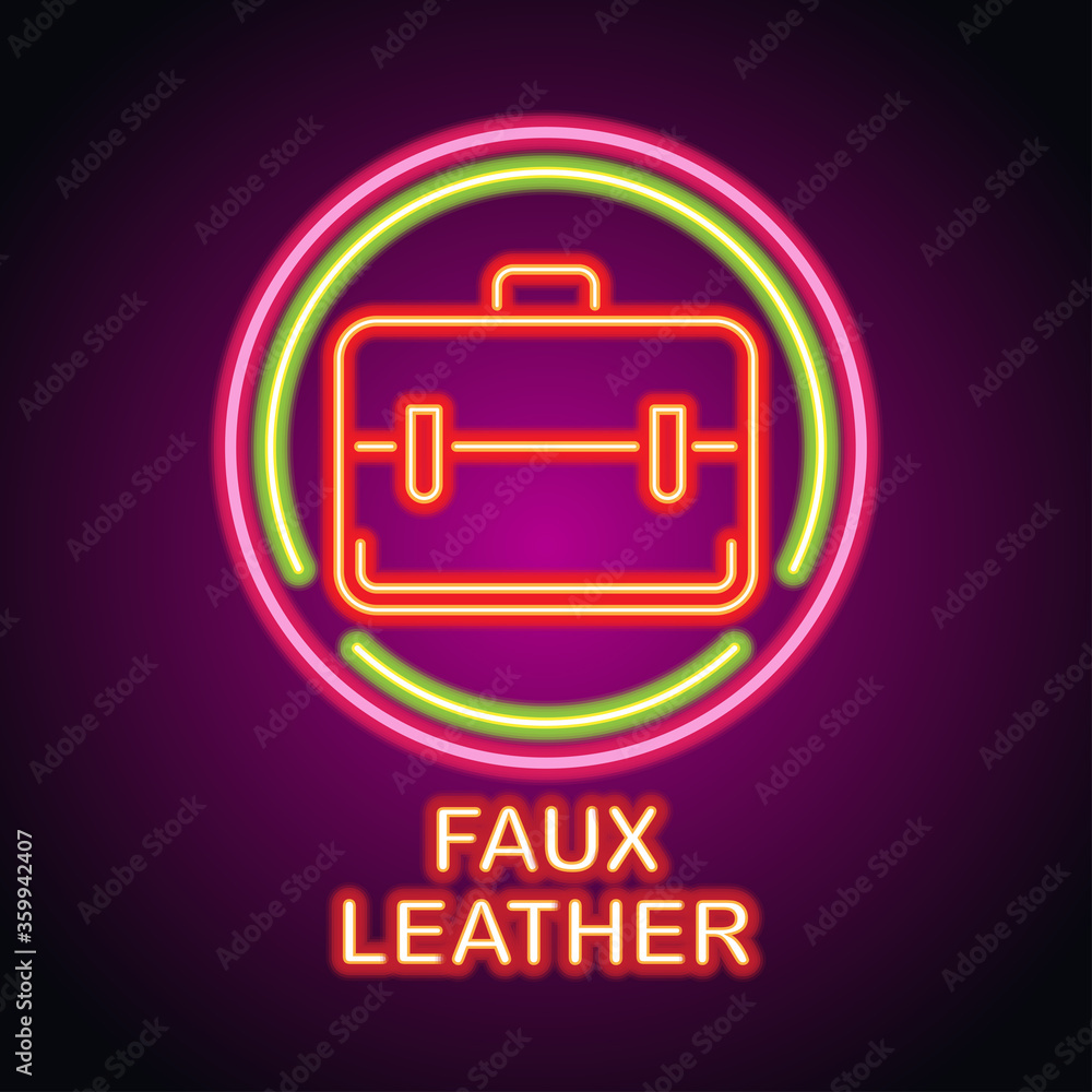 faux leather neon sign for genuine leather leather store plank banner. vector illustration
faux leather neon sign for genuine leather leather store plank banner. vector illustration
