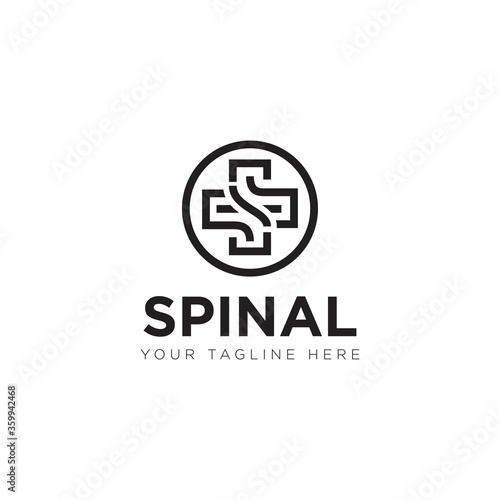Free Download spinal logo, abstract cross health technology - GFXLoad