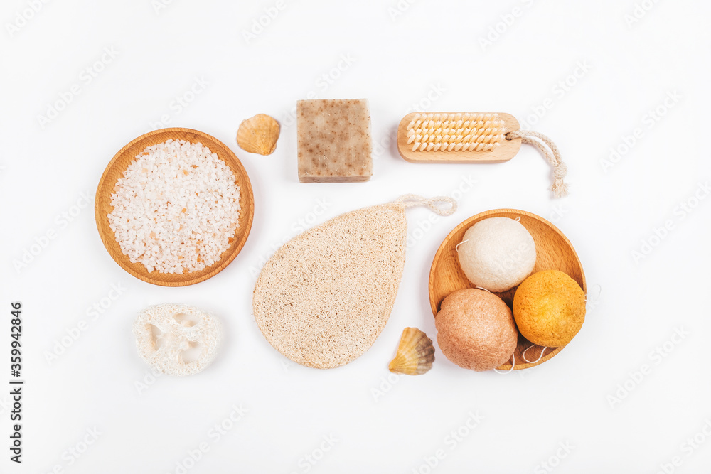Zero waste concept inspired flatlay with soap Zero waste concept inspired flatlay with soap