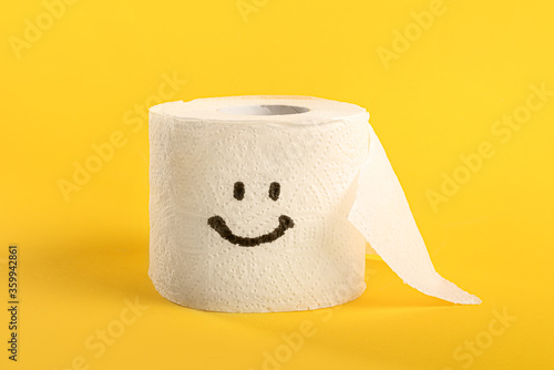 Toilet paper roll with happy smile