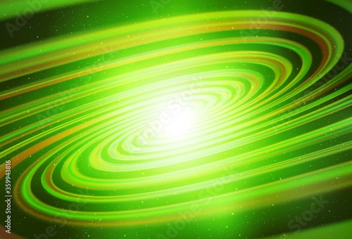 Light Green, Yellow vector texture with milky way stars. Space stars on blurred abstract background with gradient. Best design for your ad, poster, banner.