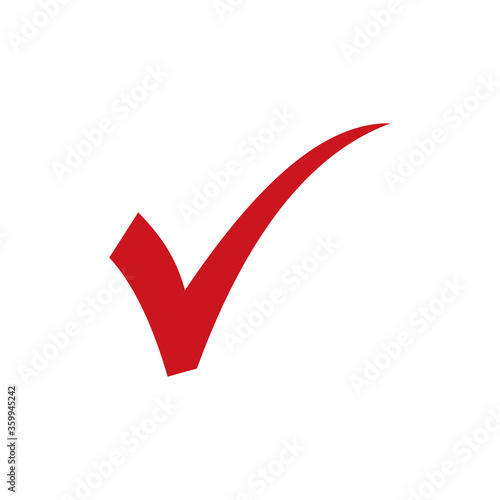 check mark red icon vector illustration sign