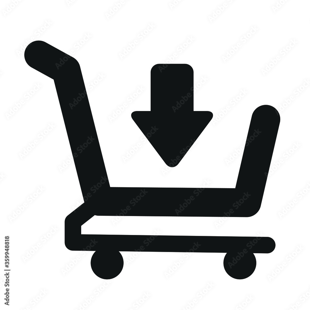 Shopping cart web icon vector isolated on white background