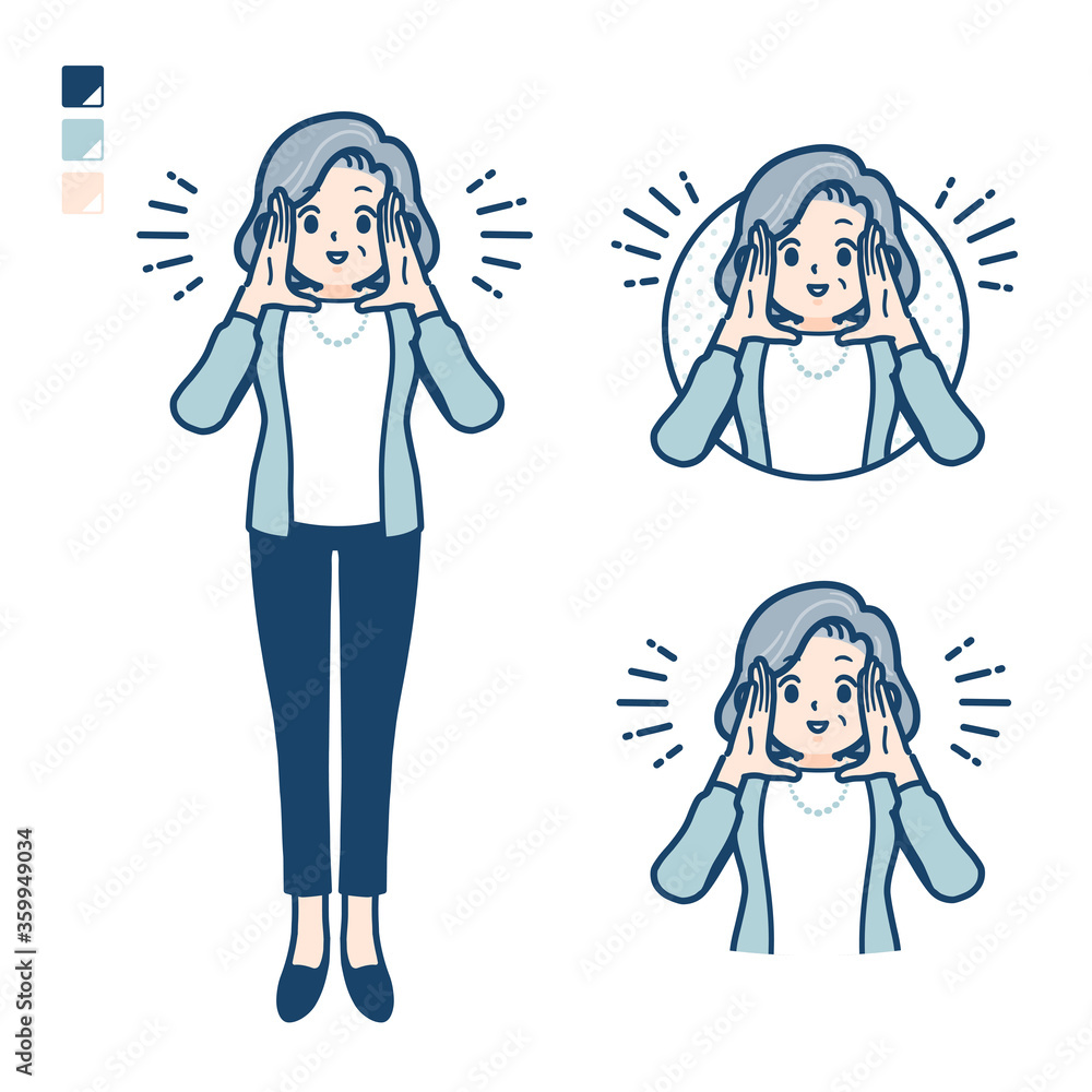 simple senior woman_Calling-out-loud simple senior woman_Calling-out-loud