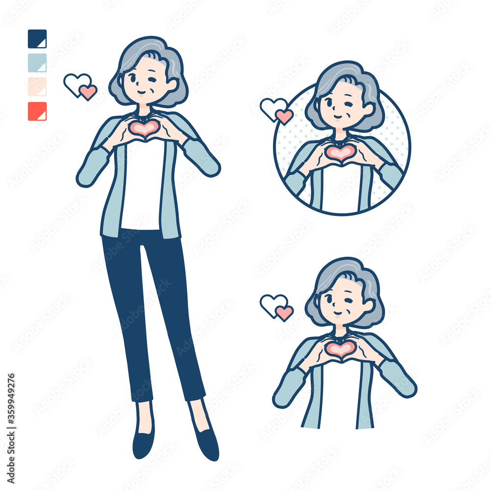 simple senior woman_heart-mark-hand-sign simple senior woman_heart-mark-hand-sign