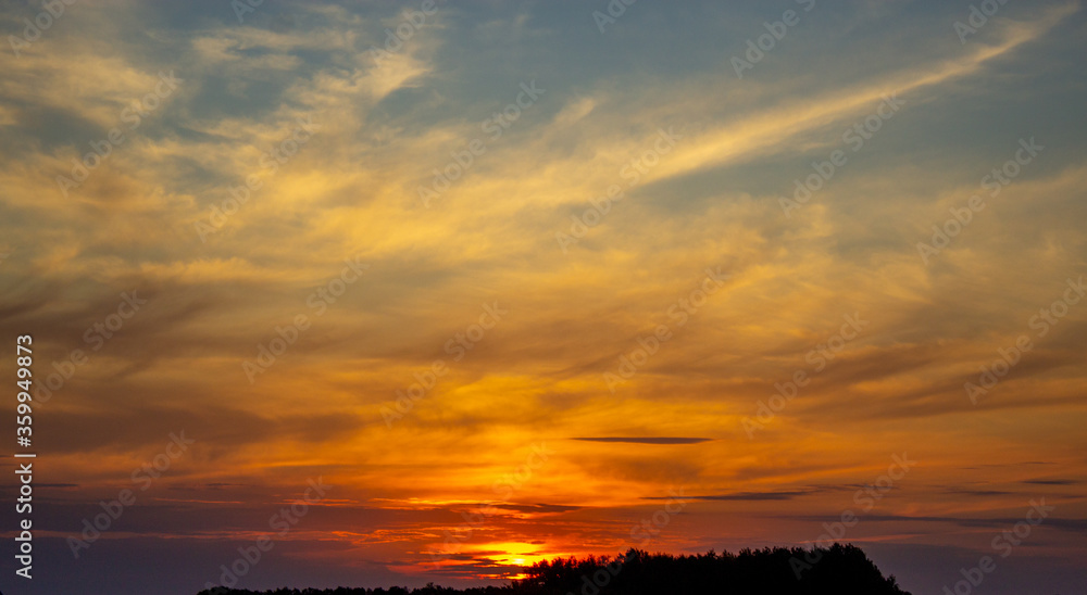 Sky, sunset and clouds. Composition of nature. Concept image.
