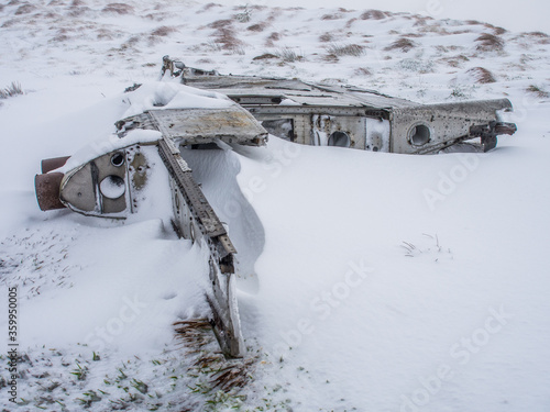 Wing section from the Fairey Firefly that crashed on Meikle Bin around 1950. Meikle Bin (570m) is a large hill that sits on the edge of the Campsie Fells and Kilsyth Hills in Scotland. photo
