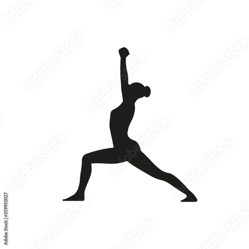 Woman in Yoga Pose, Silhouette. Vector Illustration.