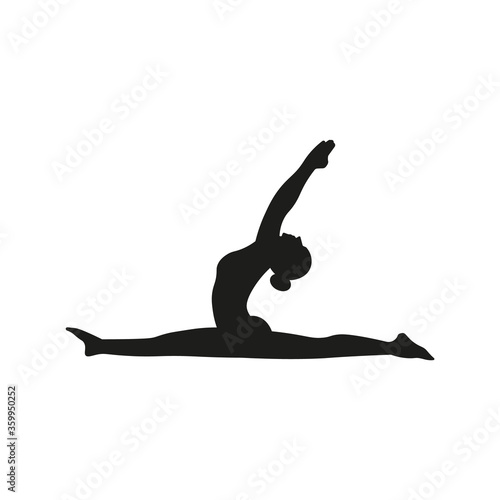 Woman in Yoga Pose  Silhouette. Vector Illustration.