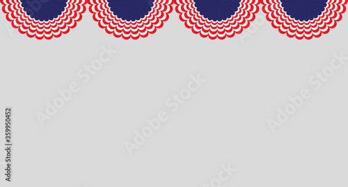 US Flag Buntings isolated on gray background.