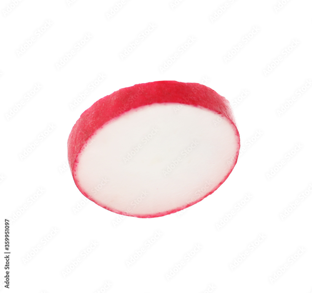 Piece of fresh ripe radish isolated on white Piece of fresh ripe radish isolated on white