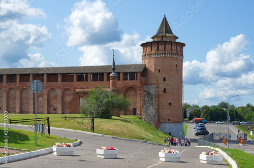 Marinkina (Kolomenskaya) tower and walls of the Kolomna Kremlin. Kolomna, Moscow region, Russia