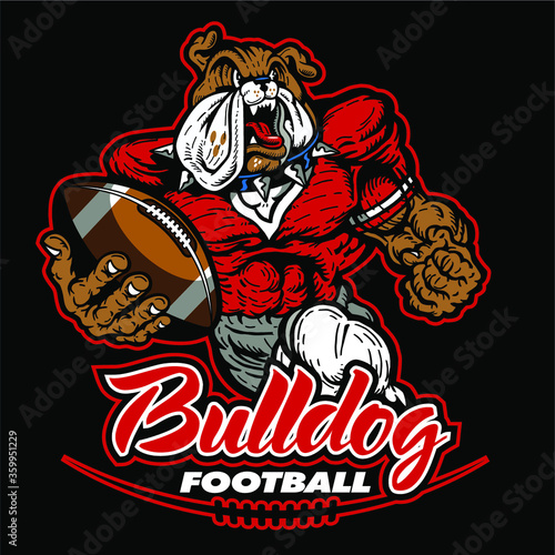 muscular bulldog football team mascot design for school, college or league