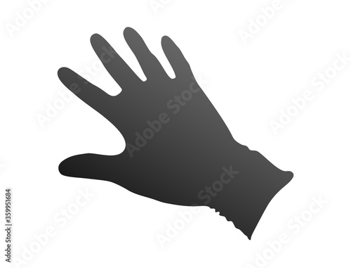 Black rubber or plastic gloves