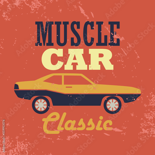 Wallpaper Mural vintage car emblem logo isolated on white background. vector illustration	 Torontodigital.ca