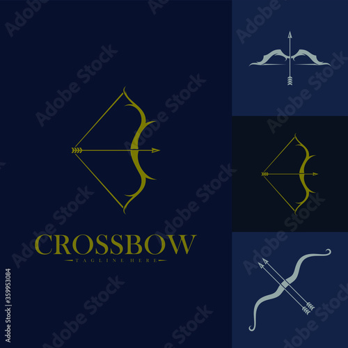 Set of crossbow logo vector design template, simple and creative design