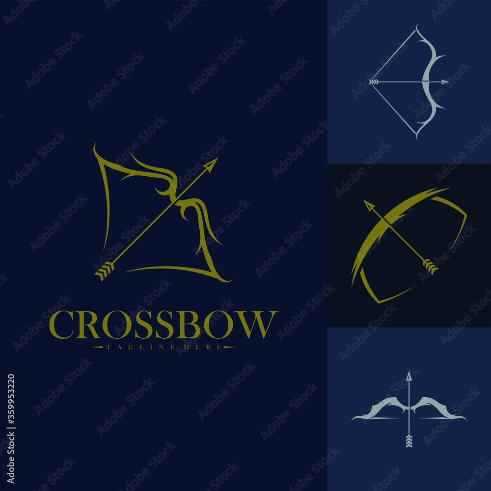 Set of crossbow logo vector design template, simple and creative design Set of crossbow logo vector design template, simple and creative design