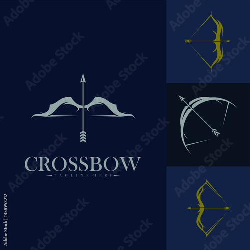 Set of crossbow logo vector design template, simple and creative design