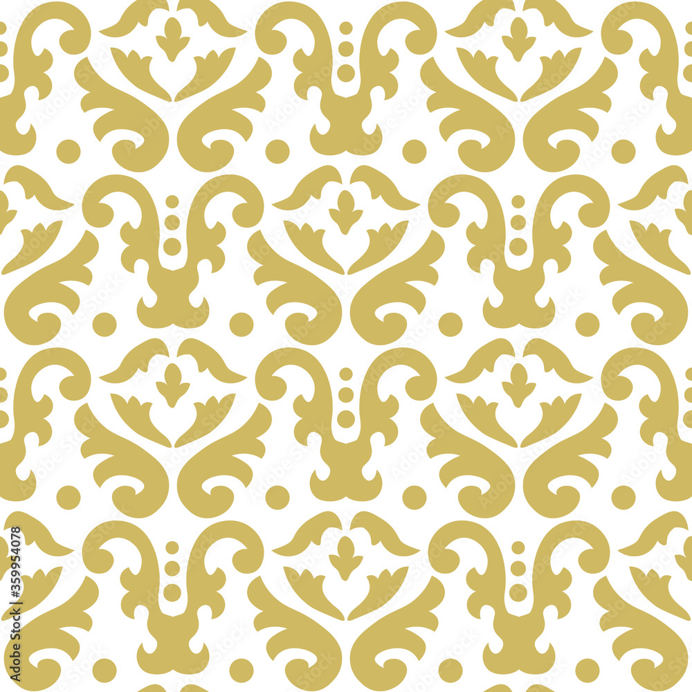 Seamless damask pattern, abstract seamless print, laser cutting pattern , screen print texture, vector illustration in gold Seamless damask pattern, abstract seamless print, laser cutting pattern , screen print texture, vector illustration in gold
