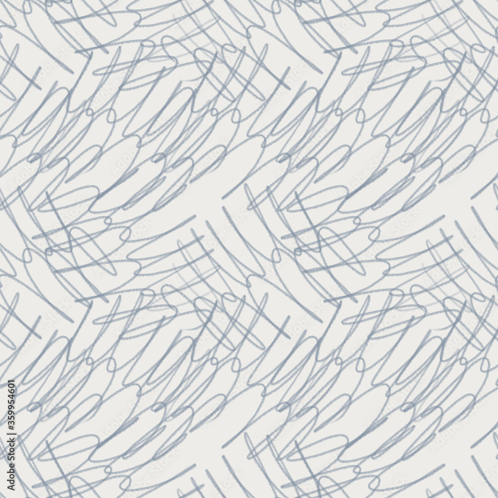 Seamless pattern on gray background with Pencil strokes