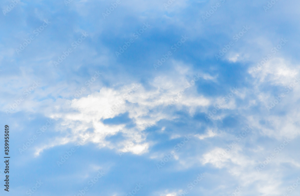 White clouds cumulus floating on blue sky for backgrounds concept

