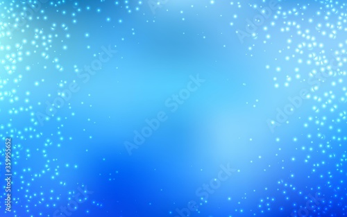 Light BLUE vector layout with cosmic stars. Shining colored illustration with bright astronomical stars. Template for cosmic backgrounds.