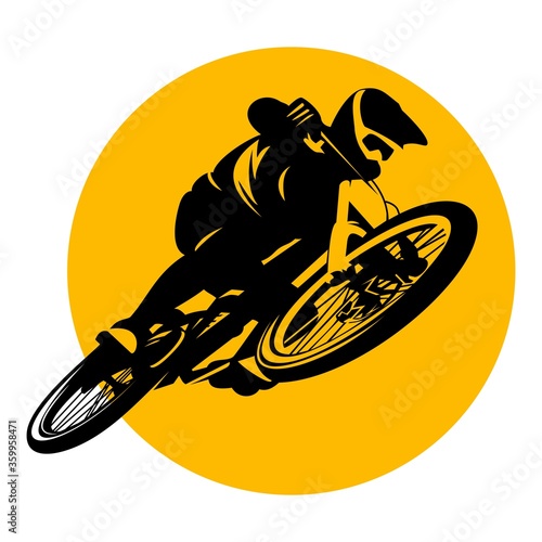 mountain bike cycle logo design icon vector