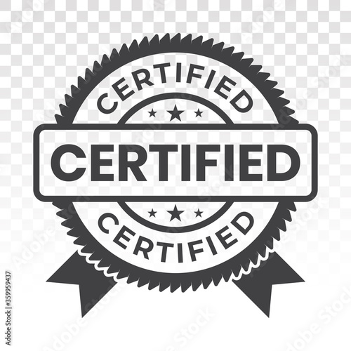 Certified stamp / label flat vector icon for apps or website