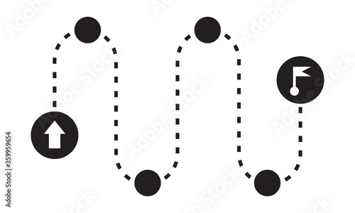 Product roadmap / project navigation roadmapping - flat icon for apps and websites