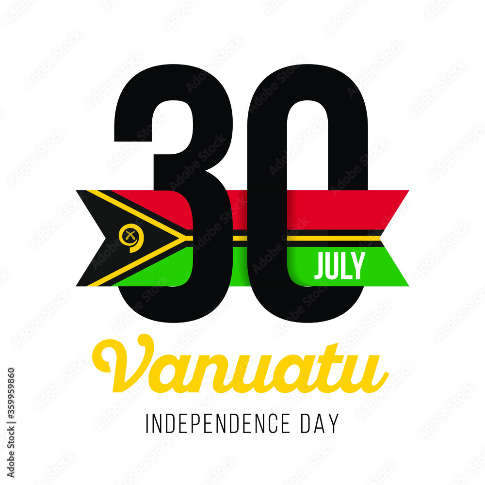 Congratulatory design for July 30, Vanuatu Independence Day and text