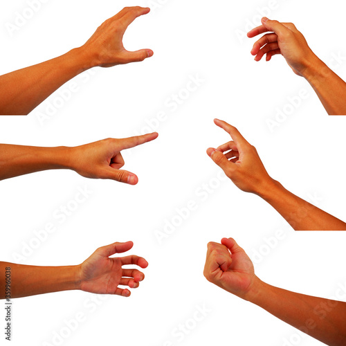 hands collection of asian man in gestures