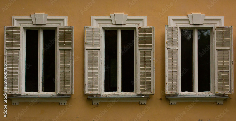old window with shutters old window with shutters