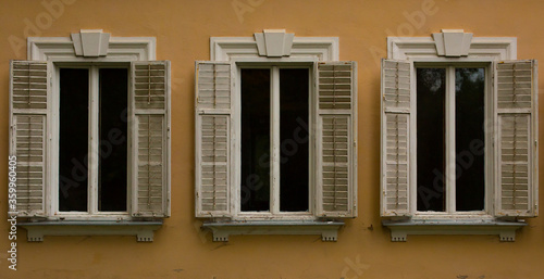 old window with shutters