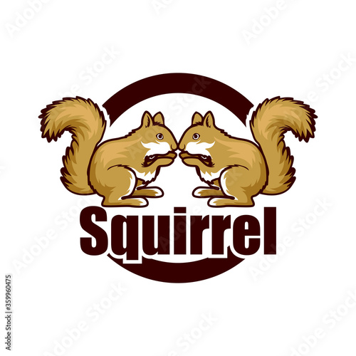 squirrel logo isolated on white background vector illustration