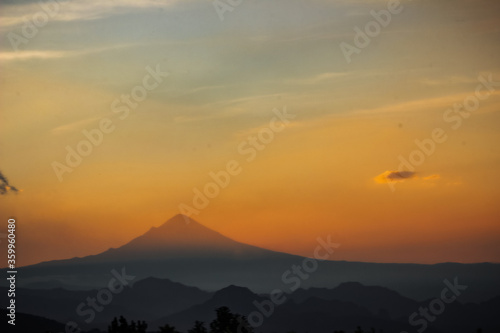 sunset in the big volcano