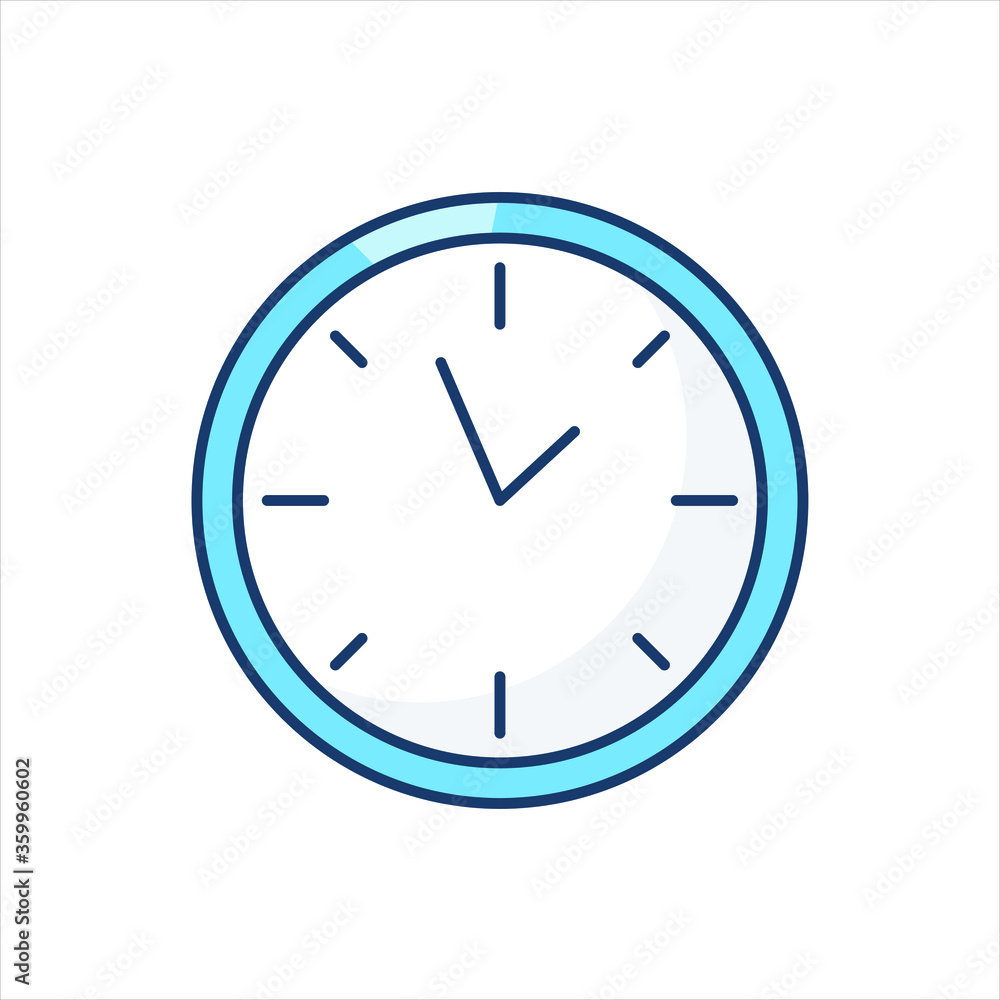 color icon, round watch with hands color icon, round watch with hands