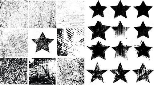 grunge stars . vector